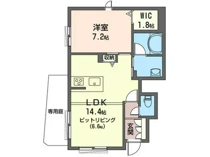 グランデ アモーレ ワン(1LDK/1階)の間取り写真