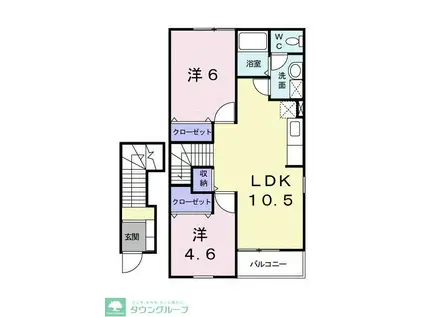 エクセルハイツ上宿 A棟(2LDK/2階)の間取り写真