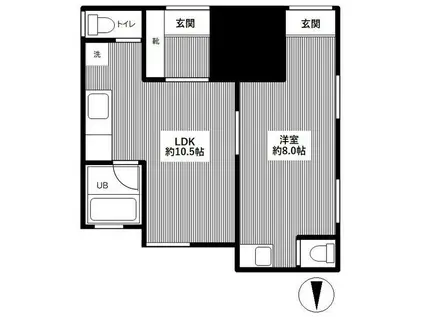 オザキハイツ(1LDK/1階)の間取り写真