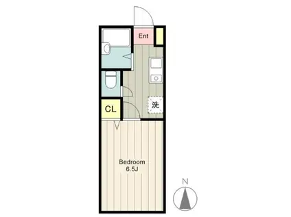 ソリテア日野万願寺(1K/1階)の間取り写真