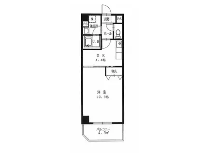 グレイス第8マンション(1DK/2階)の間取り写真