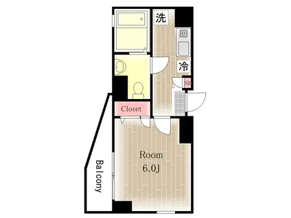 ウィステリア(1K/3階)の間取り写真