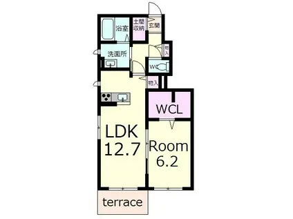 SHAMAISON AILE(1LDK/1階)の間取り写真