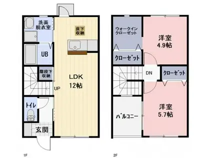 ひまわり館 栗東市林(2LDK/1階)の間取り写真