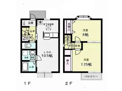 ソフィア東台(2LDK/1階)の間取り写真