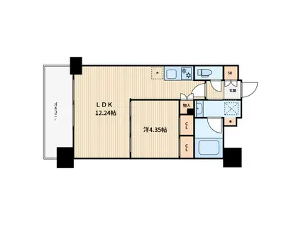 プレジオ川口ASIAN(1LDK/3階)の間取り写真