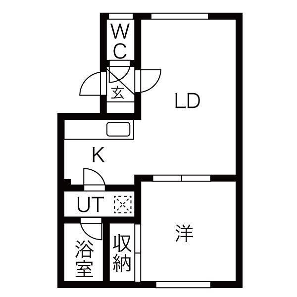 絵瑠夢23(1LDK/2階)の間取り写真