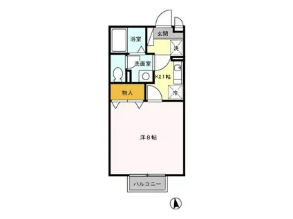 セジュールFK(1K/1階)の間取り写真