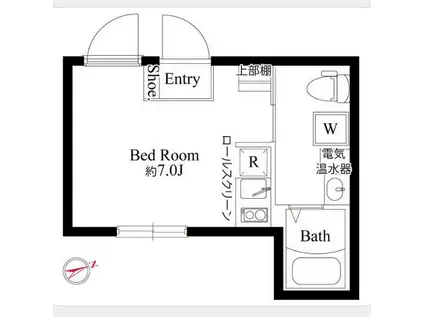 ルリアン南砂町(ワンルーム/3階)の間取り写真