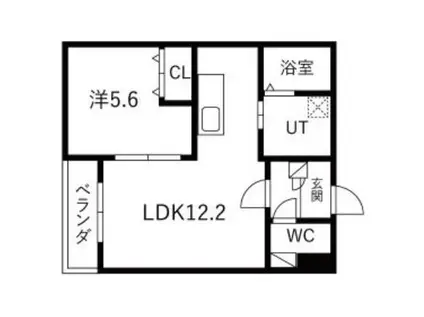 インフィニティ松陰(1LDK/3階)の間取り写真