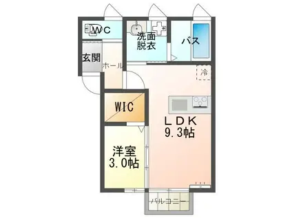 LUCE 時吉 A棟(1LDK/1階)の間取り写真