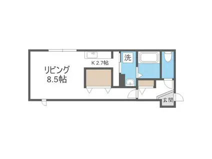 ファランドール手稲I(1K/3階)の間取り写真