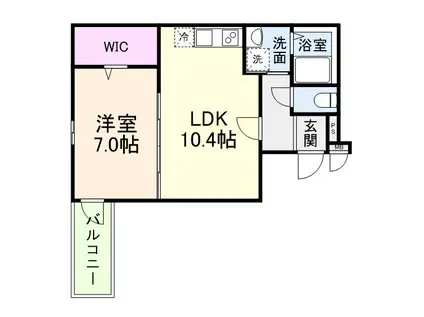 フジパレス今津中五丁目A棟(1LDK/3階)の間取り写真