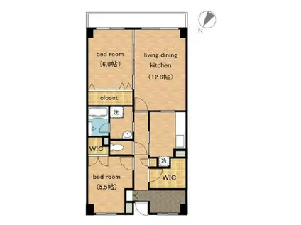 アーベイン世田谷(3LDK/6階)の間取り写真