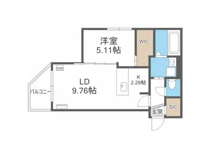 EFFECT北15条 エフェクト北15条(1LDK/3階)の間取り写真