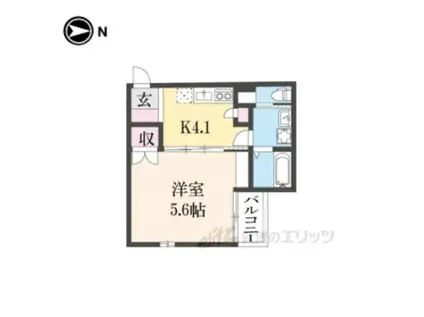 ウインドベル芦刈山(1K/3階)の間取り写真