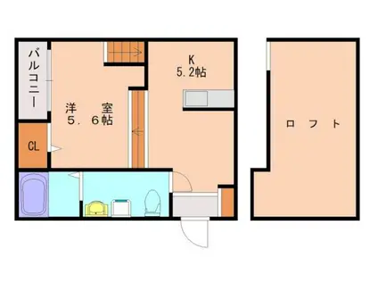 プロムナード和白(1DK/2階)の間取り写真