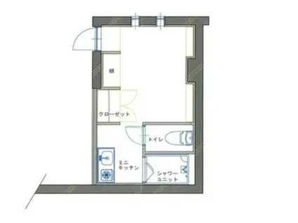 コンフォルティス(ワンルーム/1階)の間取り写真