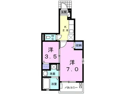 パームツリーII(2K/1階)の間取り写真