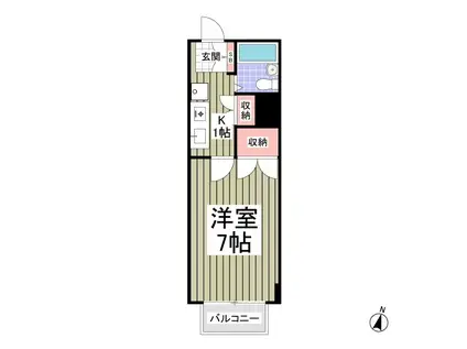 白鍬グランデ(1K/3階)の間取り写真