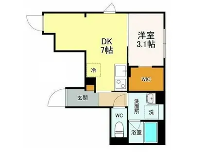 デュオメゾン横浜(1DK/1階)の間取り写真