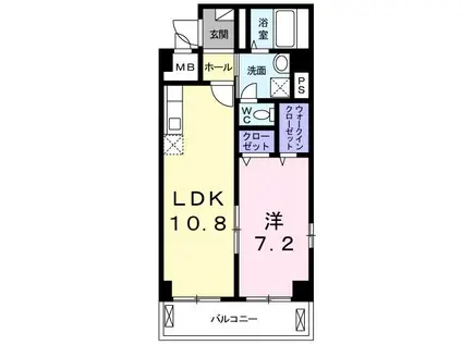 ルシエル京(1LDK/3階)の間取り写真