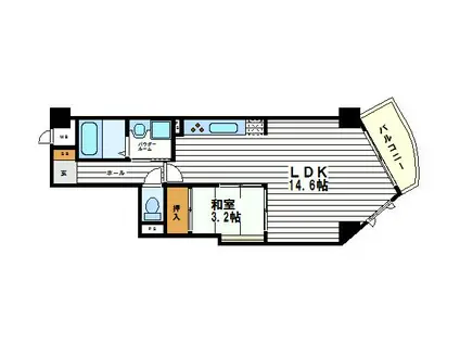 高円寺マンション(1K/3階)の間取り写真