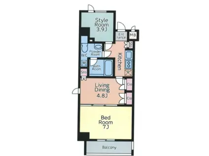 VILLEVIO MINOWA(1SLDK/7階)の間取り写真