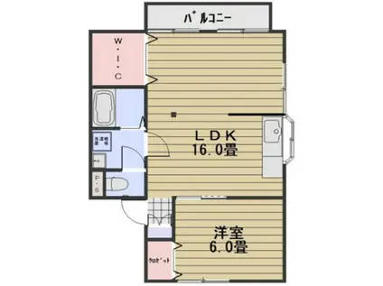 グローバルクレスト(1LDK/2階)の間取り写真
