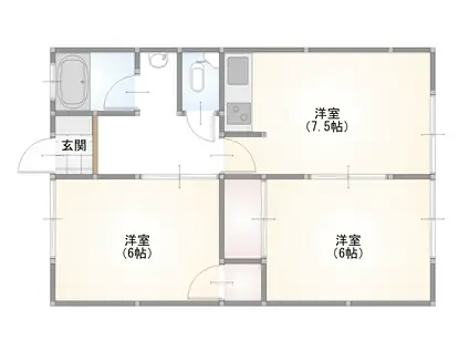 第1金子ハイツ(2DK/2階)の間取り写真