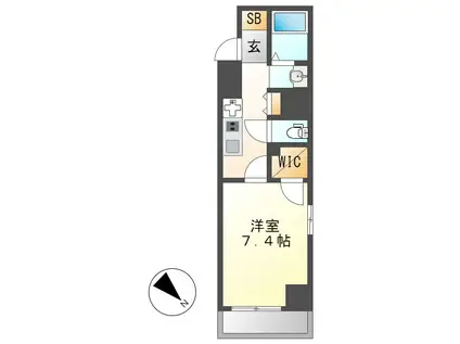 ラグゼナ上前津(1K/13階)の間取り写真