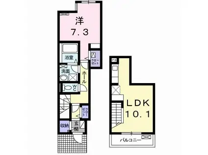 サージェ林I・A(1LDK/1階)の間取り写真