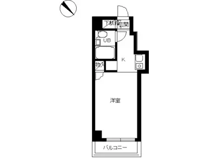スカイコート横浜平沼(ワンルーム/3階)の間取り写真