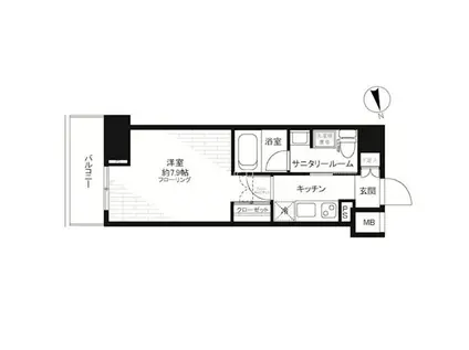 ステージグランデ芝大門(1K/4階)の間取り写真