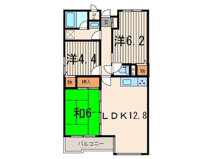 コンフォール野川(3LDK/3階)の間取り写真