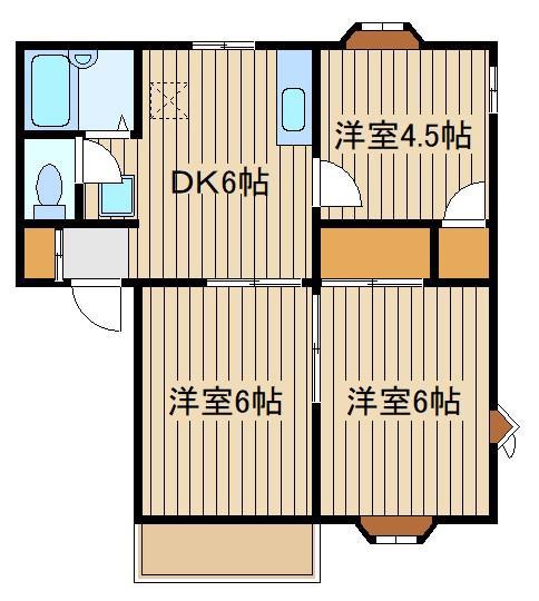 グローリィAOKI(3DK/2階)の間取り写真