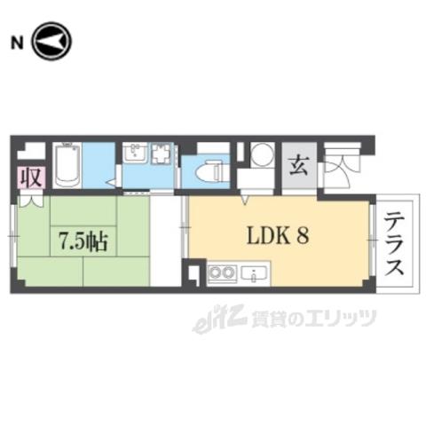 二人司町西ハウスI(1LDK/2階)の間取り写真