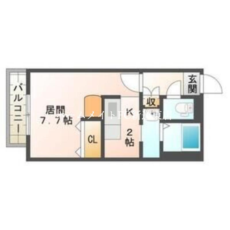 ラウルあいの里(1K/3階)の間取り写真