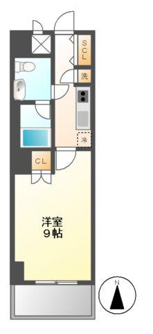 スクエア名駅南(1K/5階)の間取り写真