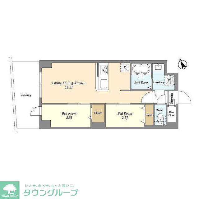 アルファコート曳舟2(2LDK/4階)の間取り写真