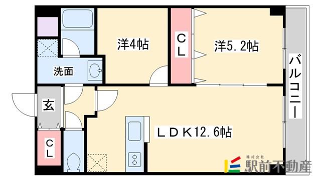 S-FORT佐賀天神(1SLDK/10階)の間取り写真