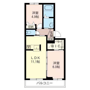 メゾン プレール カネザワ(2LDK/1階)の間取り写真