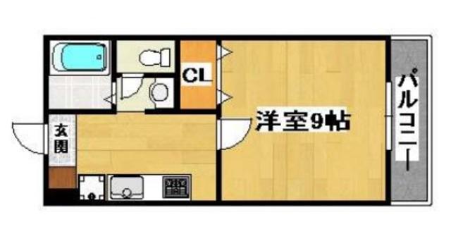 FRIENDS24(1K/2階)の間取り写真