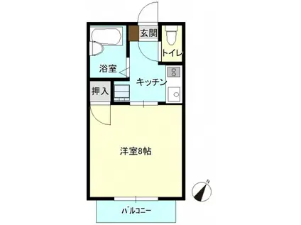 ピュアフィールドB(1K/1階)の間取り写真