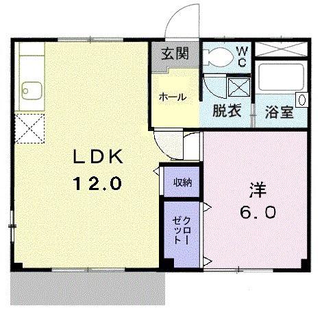 ハイムたかはし(1LDK/1階)の間取り写真