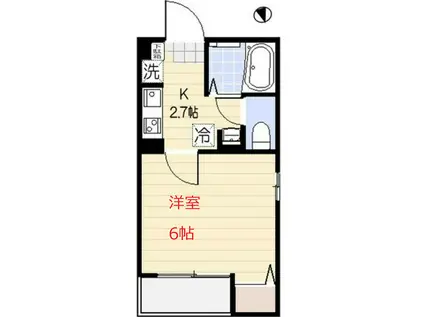 エクセラン下丸子(1K/2階)の間取り写真