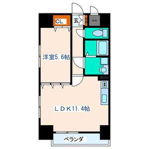 県庁前レジデンス(1LDK/10階)の間取り写真