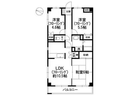 PALACE AZALEA(3LDK/3階)の間取り写真