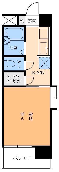 ガーデンハイツ緑町(1K/3階)の間取り写真