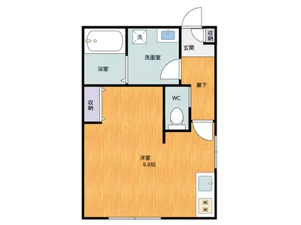 HEBEL MAISON 上足洗(ワンルーム/1階)の間取り写真